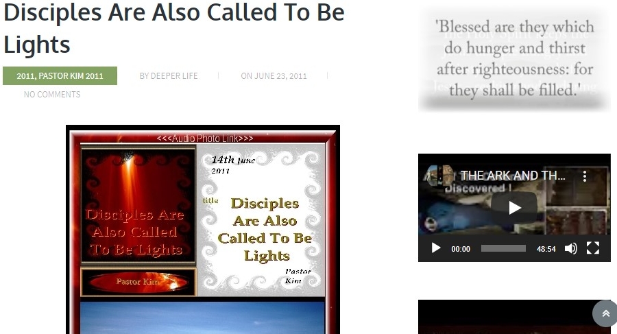 Disciples Are Also Called To Be Lights