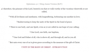 Unity In The Body Of Christ
